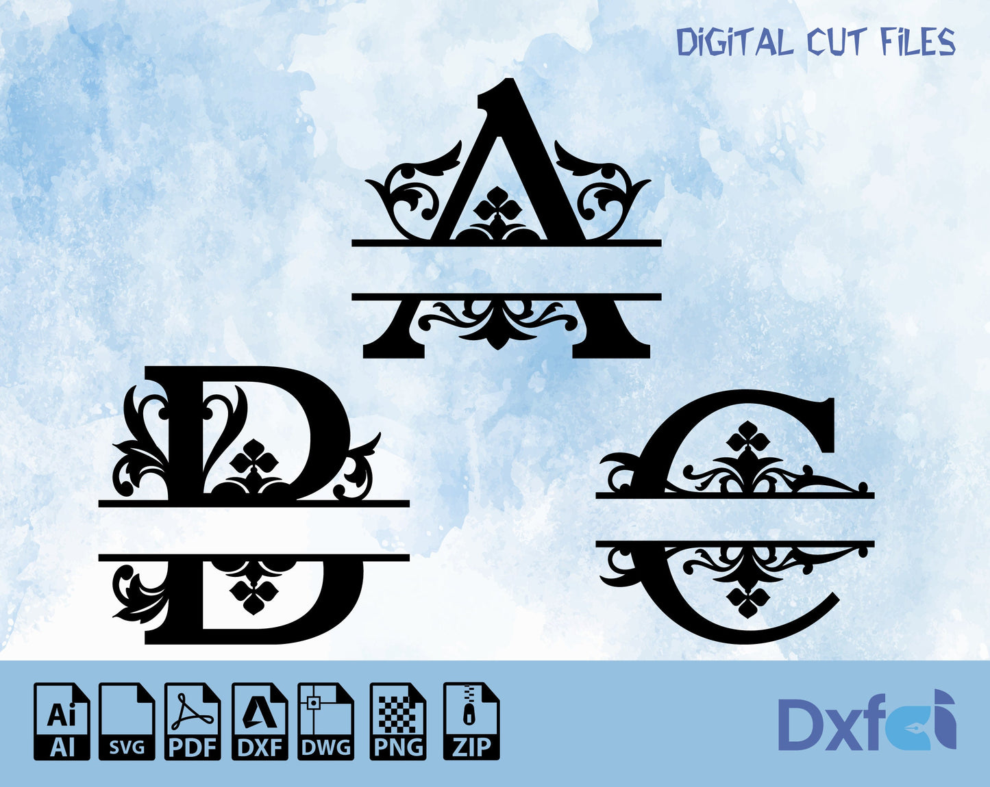 Custom Monogram Alphabet Font 26+ Letters Svg Cdr Dxf Files for Laser Cut Wall Art Decoration