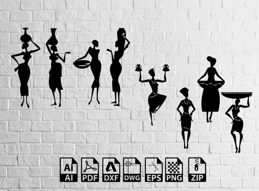 African women wall decor Afrikalı Kadınlar Duvar Dekorları , Lightburn ,Circut