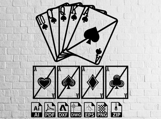 4as playing card 4as playing card svg wall decor openclipart , Lightburn ,Circut