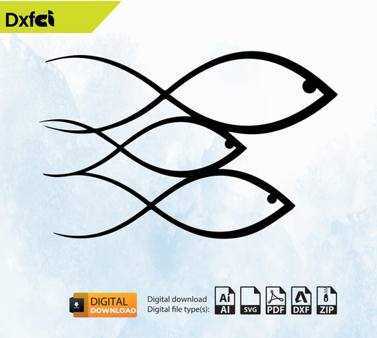 Fish Wall Art SVG Dxf Files | Laser Cut CNC Decor | Metal Wood & Plexi Designs