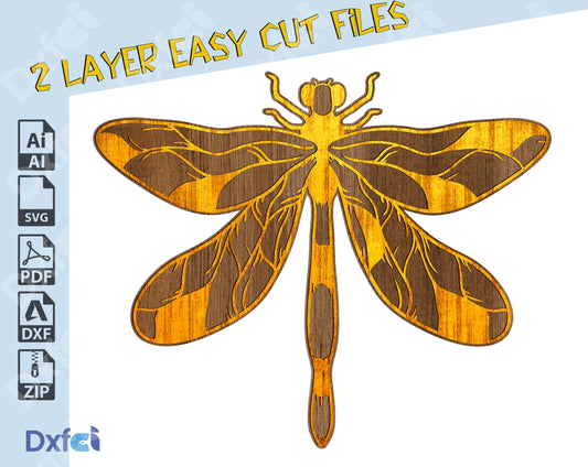 Dragonfly SVG Cut File, Dragonfly clipart, Dragonfly vector, Svg for cricut, Silhouettes dxf decal, stencil, dxf file for laser