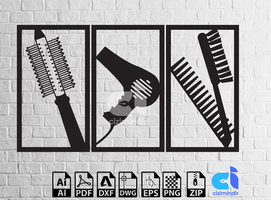 Hairdresser Decor Barber Hairdresser Svg Graphic Vector Hair Comb Illustration Svg Dxf Pdf Vector Download openclipart