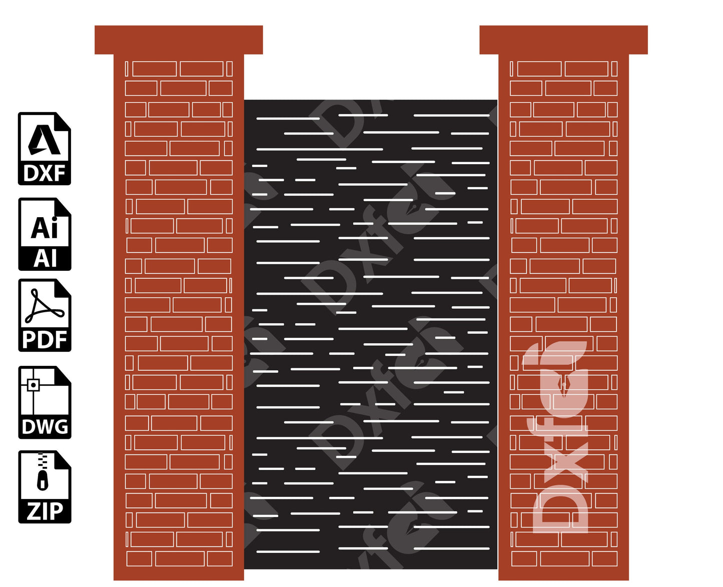 Digital Gate Grill Panel Dxf Panel Partition Room Divider Templates Vector Svg Dxf Files Laser Cutting CNC Plasma Cutter #KAP012