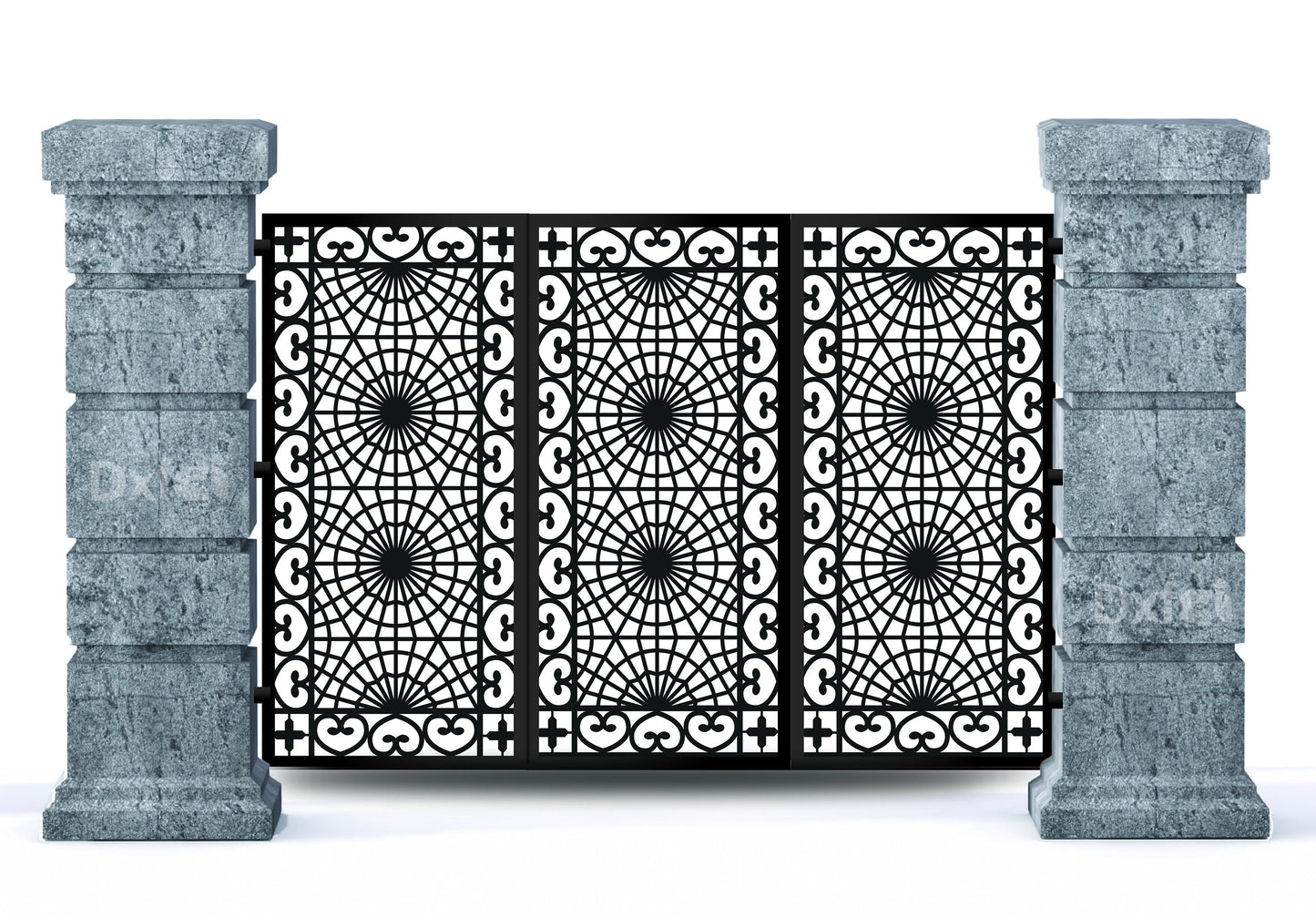 Door Panel Garden Fence Wrought Iron Drawing Door Panel Dxf Svg #2521