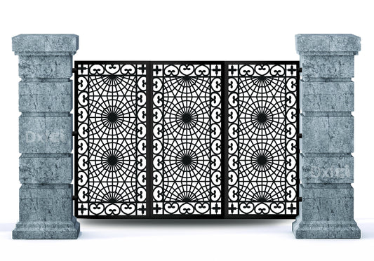 Door Panel Garden Fence Wrought Iron Drawing Door Panel Dxf Svg #2521