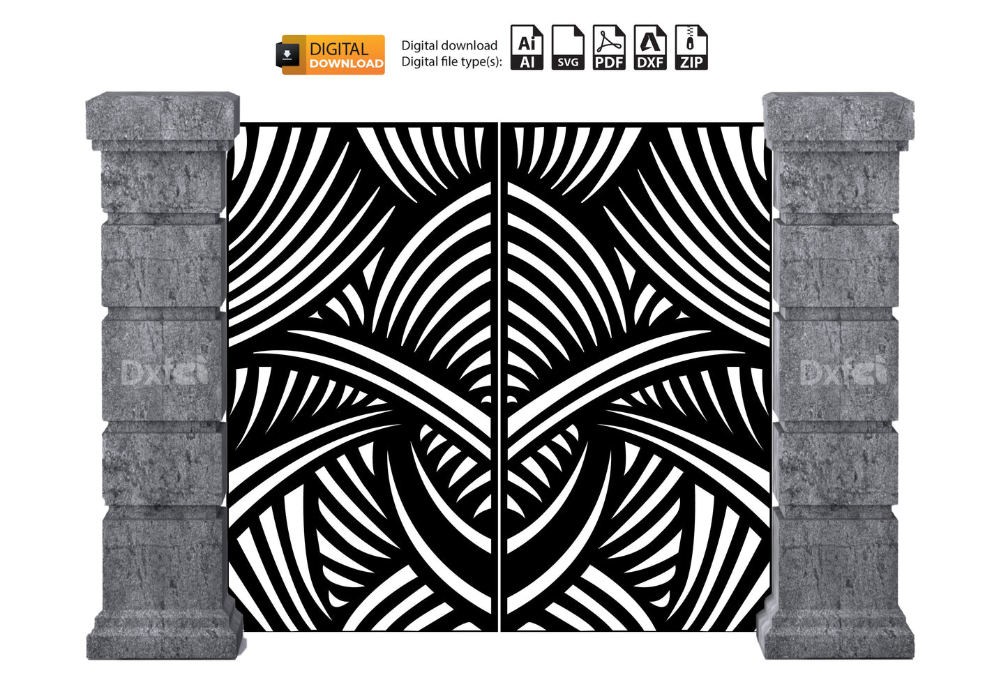 Wall Decoration Round Flexible Garden Gate Drawing Files Panel #3181 Dxf laser cutting , plasma cutting Metalic & Wood CNC machine!