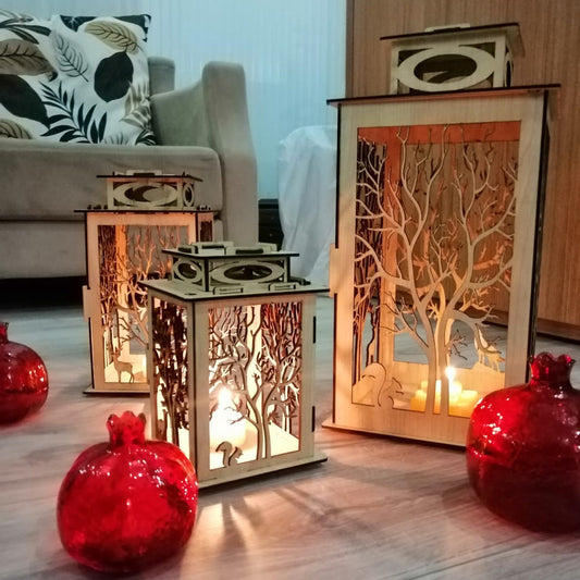 Candle Holder Tea Light lambs, oil lamp, light lantern Lantern Bundle Lasercut Dxf File for Laser Cut Engrave Library, Wood laser files