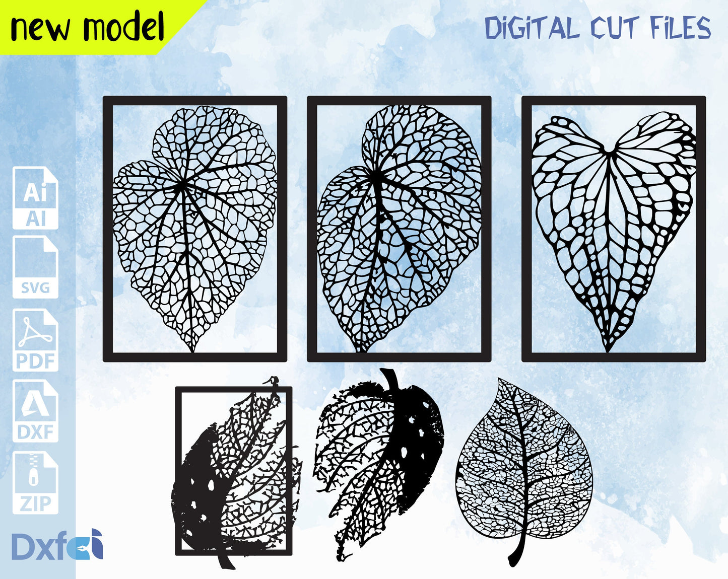 Fall leaf svg bundle,  Laser Cut Dxf Files Fall Leaves Svg  leaf svg Bundle Fall png, dxf,Cut files for Cricut, Silhouette, Halloween svg