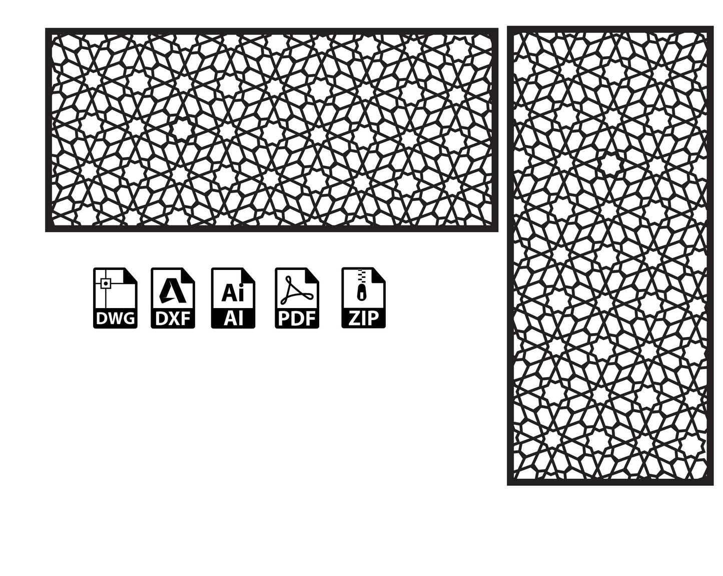 Anotolia Moroccan pattern, Interroom partitions - Dxf, Svg, Eps templates, CNC files for laser and Plasma cutting