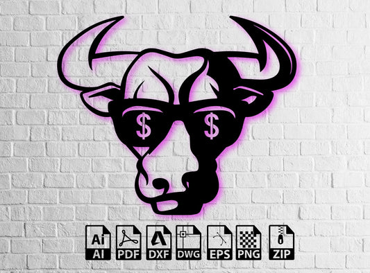 bull Svg  Bull Silhouette SVG Home decor wall art decoration Decor  Laser Cut, Svg, Dxf, CNC Cutting , Lightburn ,Circut