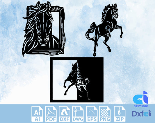 Horse Svg, Horse Panel Dxf, Svg, Digital Download, laser cut, Dxf Files