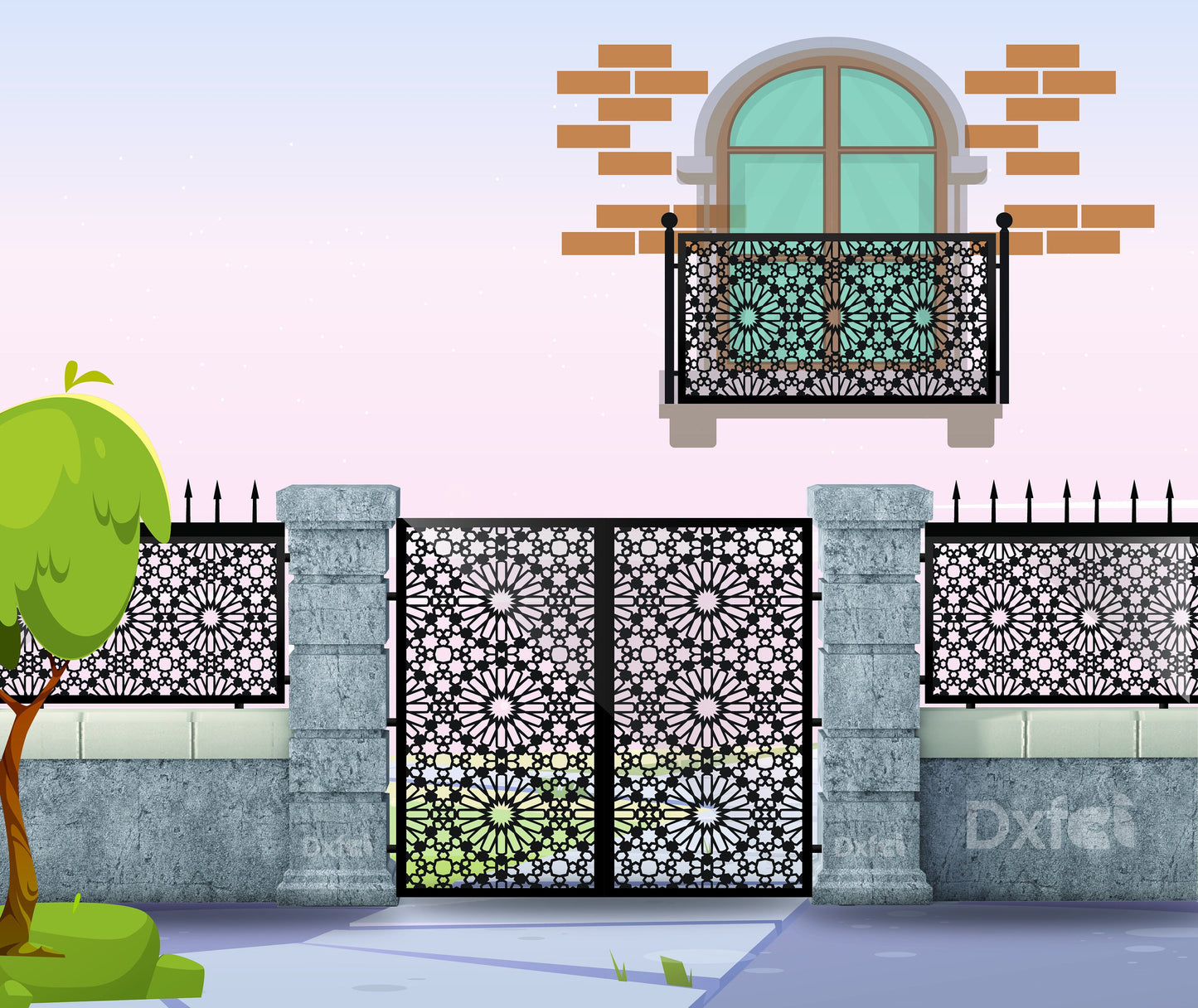 Anotolia Selcuklu islamic Moroccan pattern, Interroom partitions - Dxf, Svg, Eps templates, CNC files for laser and Plasma cutting #2845
