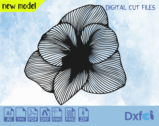 Flowers Svg azalea flower Svg Dxf Laser Cut Files  wall sticker pdf silhouette Flower Clock Dxf cnc cutting Laser Plasma , Lightburn ,Circut