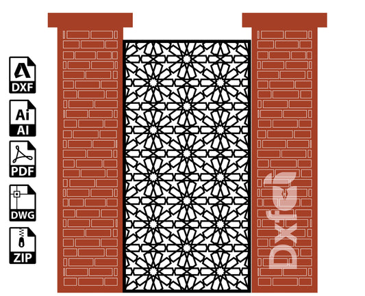Doors Panel Dxf  Partition Design, Pattern Room, divider Vector ,Laser Cut File  Garden Svg Panel Files Laser Cutting CNC Plasma #KAP022
