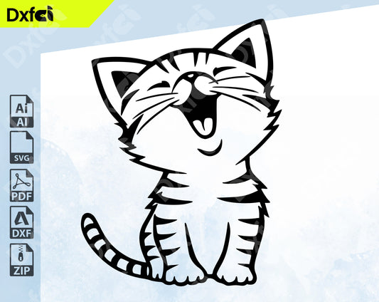 Cute Cat SVG  Cat Svg | Cat Clipart | Cut animal vector | Cute Cat Svg Cut Files for Cricut
