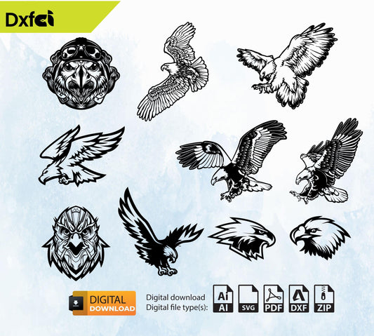Eagle SVG Wall Decor | Eagle Laser Cut Drawing | CNC & Lightburn File | Cricut Cut File | Instant Download #duv691