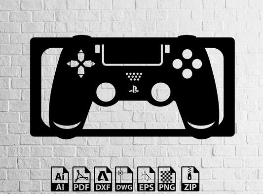 Game Console Vector, Game Controller SVG, Game Room Wall Sticker, Laser Cut, Silhouette, Print Cut Files, DXF Svg Instant Download