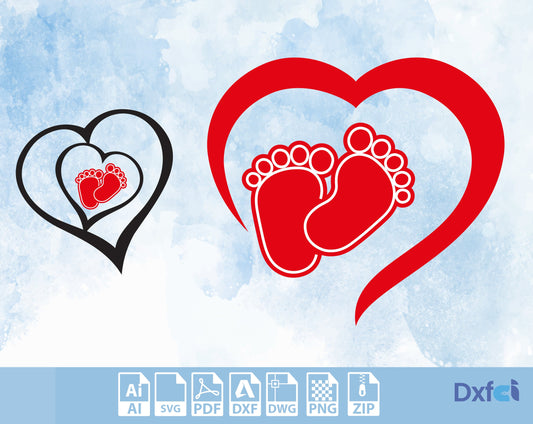 Baby Footprint, Baby Svg Feet welcome Baby baby shower SVG Instant Download SVG, PNG, Ai, dxf, jpg digital download