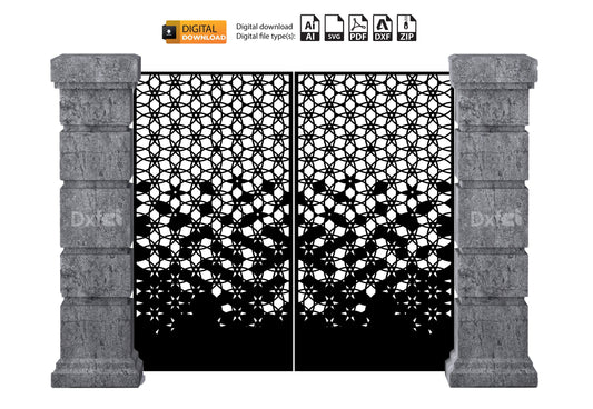 Garden Gate High Fence Dxf Files Svg Files Wrought IronLaser Gate Cutting Files Panel Dxf laser cutting , plasma cutting Metalic & Wood CNC