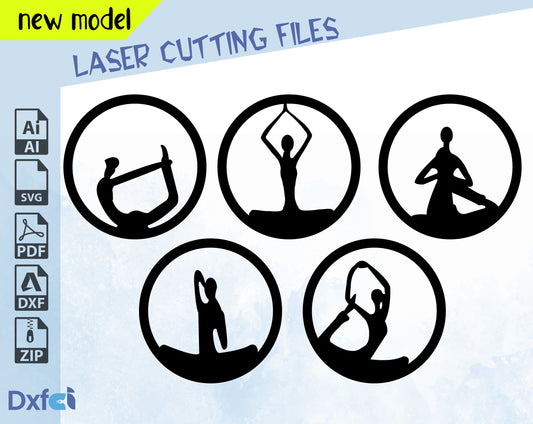 Yoga svg, clipart ,Dxf Files bundle yoga, cricut, silhouette, cutting files, T-shirt printing, vector, design files, , Lightburn ,Circut