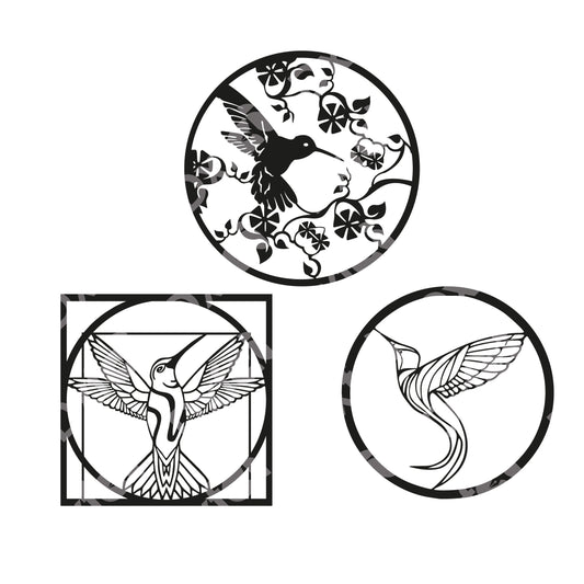3pcs Hummingbird Svg ,American Hummingbird, Bird Svg , (Archilochus colubris) Svg Laser Cut, Hummingbird Dxf Plasma Cut, Router