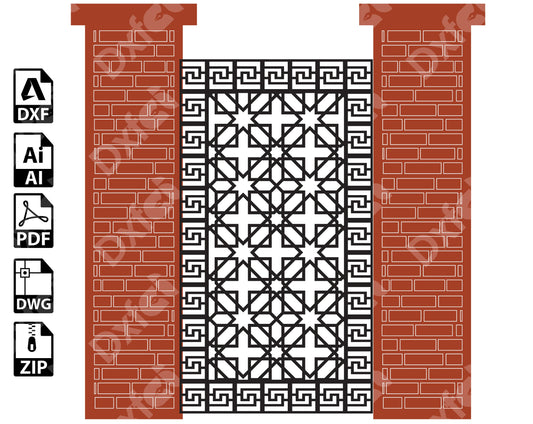 Anatolia Wall Panel Art Garden Wall Room Divider KAP021 SVG Dxf Decorative Panel, Stencil, Wall Handing Dxf files for CNC plasma, laser cut