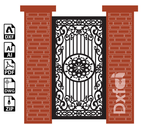 Wrought iron Gate Grill Panel Dxf Panel Partition Room Divider Vector Svg Dxf Files Laser Cutting CNC Plasma Cutter #KAP014