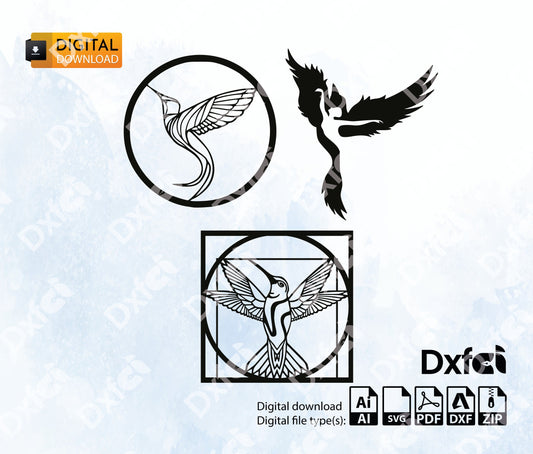 Hummingbird Dxf Svg Ballerina SVG  Wall Decor Laser Cutting Files, Cnc & Laser Files for Wood  Metal Digital Download