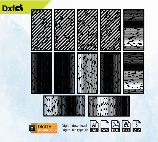 Gate Panels 12pcs Dxf  Files Panel Dxf laser cutting , plasma cutting Metalic & Wood CNC machine!