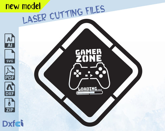 Game Zone Svg, Game Zone Wall Room or Doors Gamer loading Decor Cricut Cut File,Laser Cut Dxf Files , Instant Download,