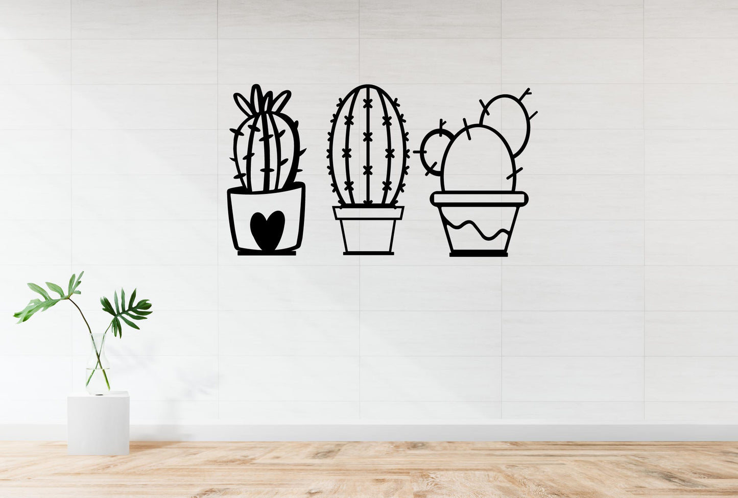 Cactus Svg Laser Triple Cactus decal silhouette digital Lightburn ,Circut digital file
