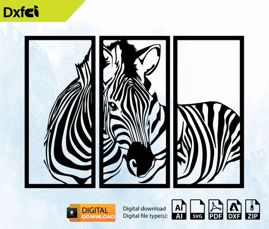 Zebra Svg Animals Svg wallart Decor Svg Laser Cut, Svg, Dxf,WallArt, CNC Cutting, CNC Router, Digital, Vector Files , Lightburn ,Circut